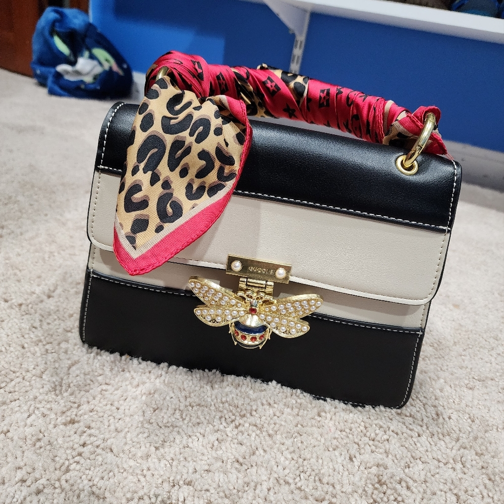Black and cream crossbody